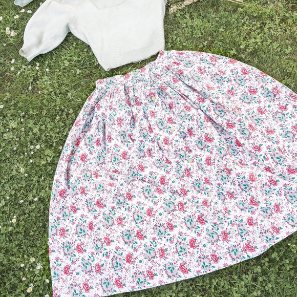 80s does 50s floral vintage cotton circle skirt - Picture 3 of 10